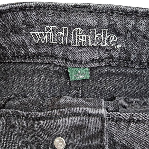 Wild Fable Womens Size 2 Black Denim Ripped Destroyed‎ Jean Cut Off Mini Skirt - Picture 3 of 3